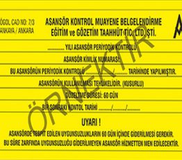Asansör Etiketleri